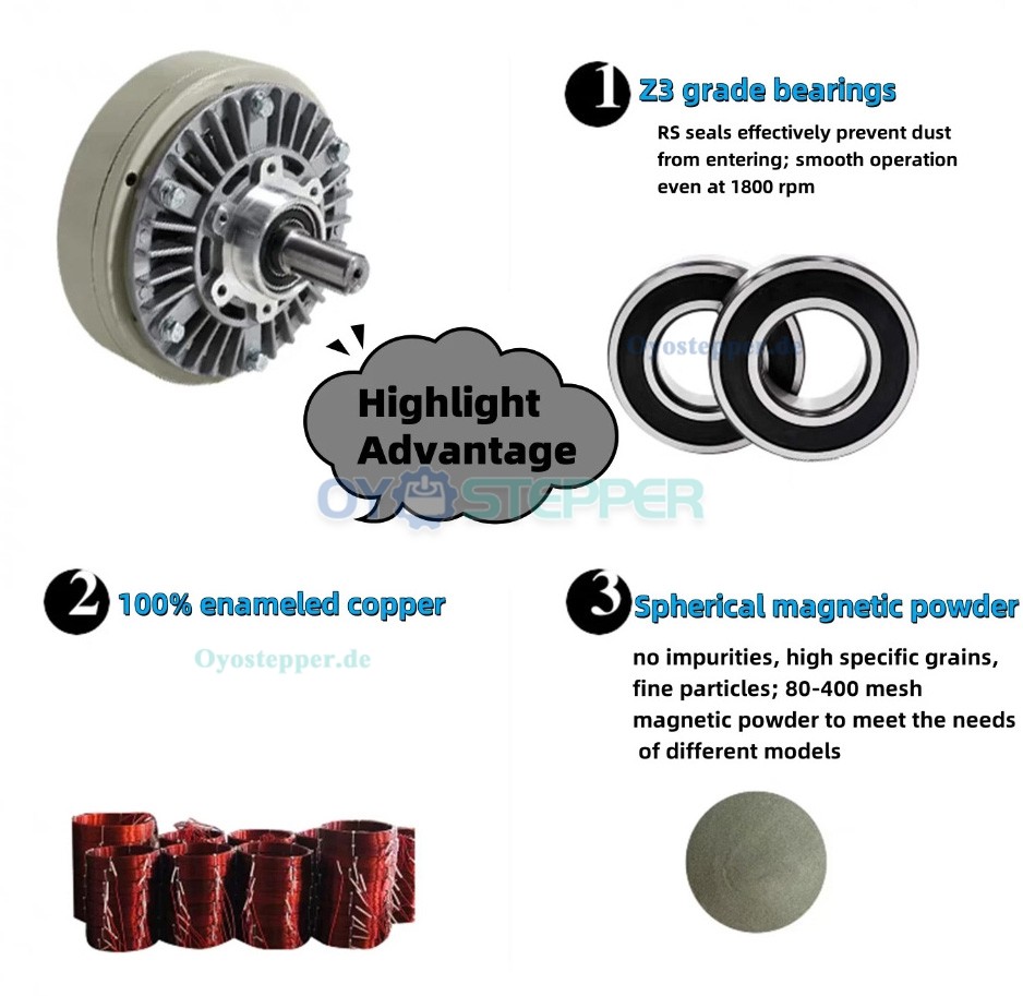 FZ-D Einwellen Industrie Magnetpulverbremse 6&ndash;50Nm 24V DC IP54 CNC-Magnetpulverbremse