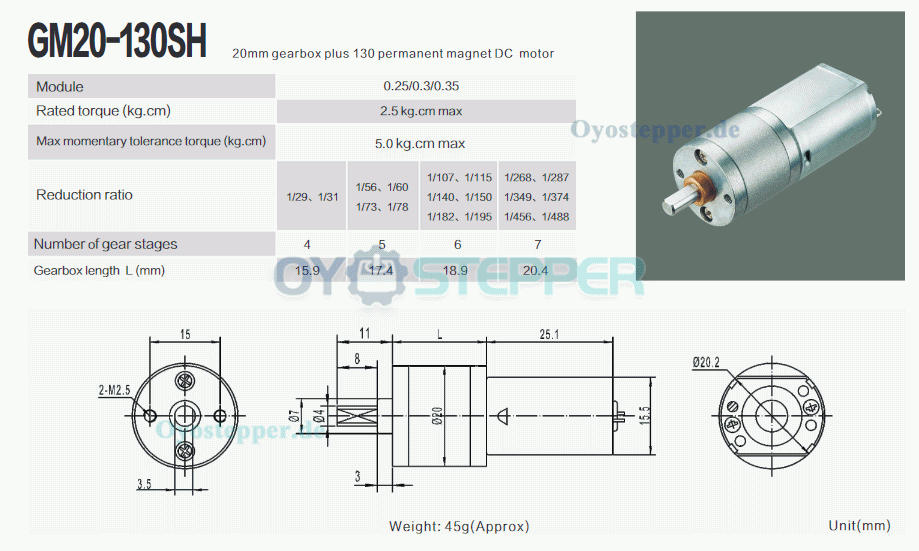2 Stück DC-Getriebemotor, 6V / 12V, Stirnradgetriebe, 2,5 kg·cm, Drehzahlreduzierer