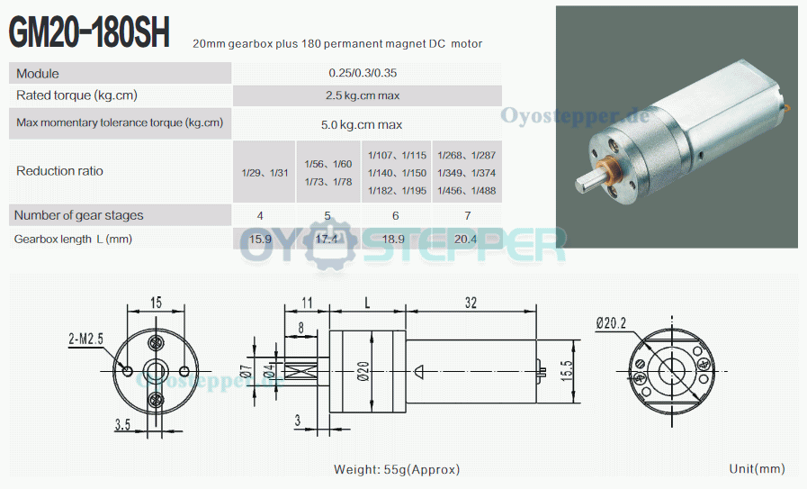 2 Stück DC-Getriebemotor mit Encoder, 6V / 12V, 2,5 kg·cm, Permanentmagnet, gebürstet