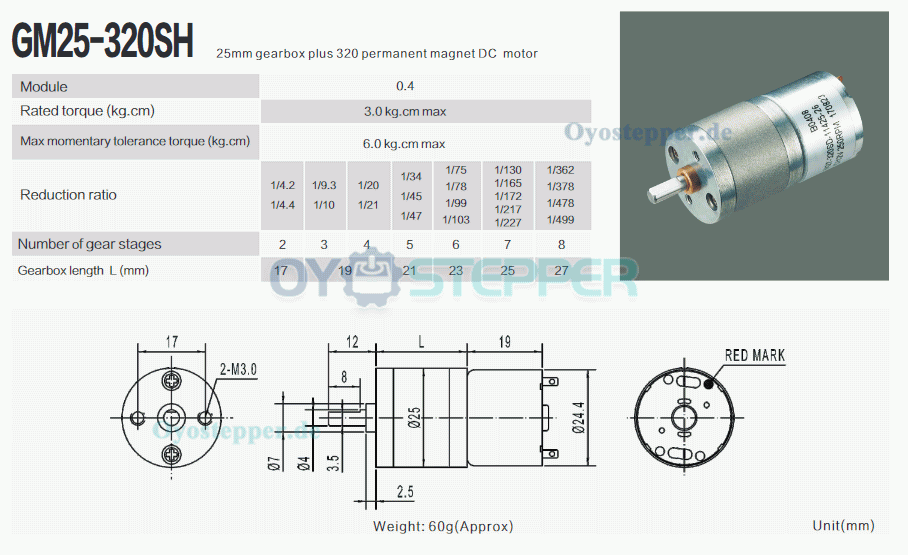 2 Stück Permanentmagnet DC-Getriebemotor, 6V / 12V, Stirnradgetriebe, 3 kg·cm