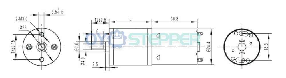 2 Stück DC-Getriebemotor, 6V / 12V, 3 kg·cm, kompakte Bauform 24,4 × 30,8 mm