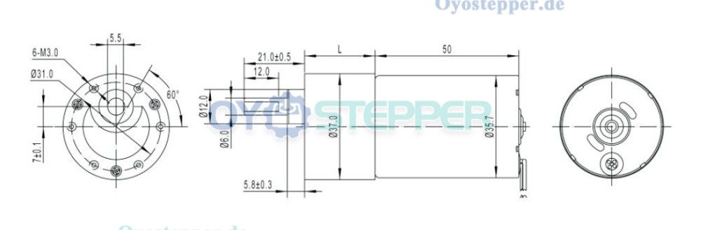2 Stück Bürstenlose DC-Motor 12V / 24V, mit Stirnradgetriebe, 4–850 U/min, 0,7–10 kg·cm,Gleichstrommotor