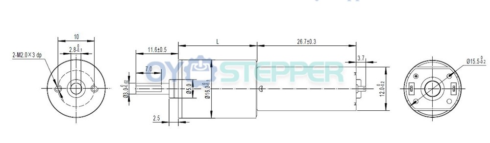 2 Stück Micro-Getriebemotor 6V / 12V, 2,4 kg·cm, 12–500 U/min, mit Getriebe