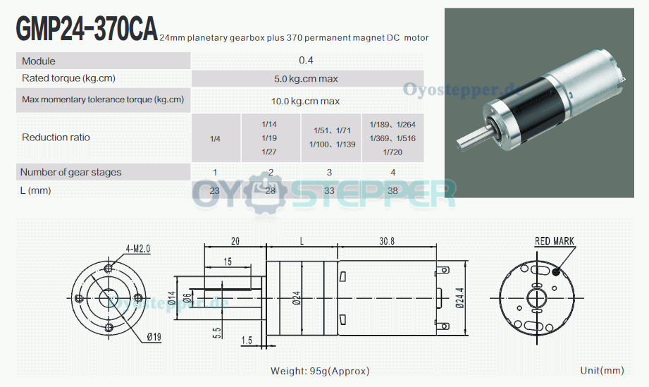 2 Stück DC-Getriebemotor mit Planetengetriebe, 6V / 12V, 5 kg·cm, 8–1300 U/min, gebürstet