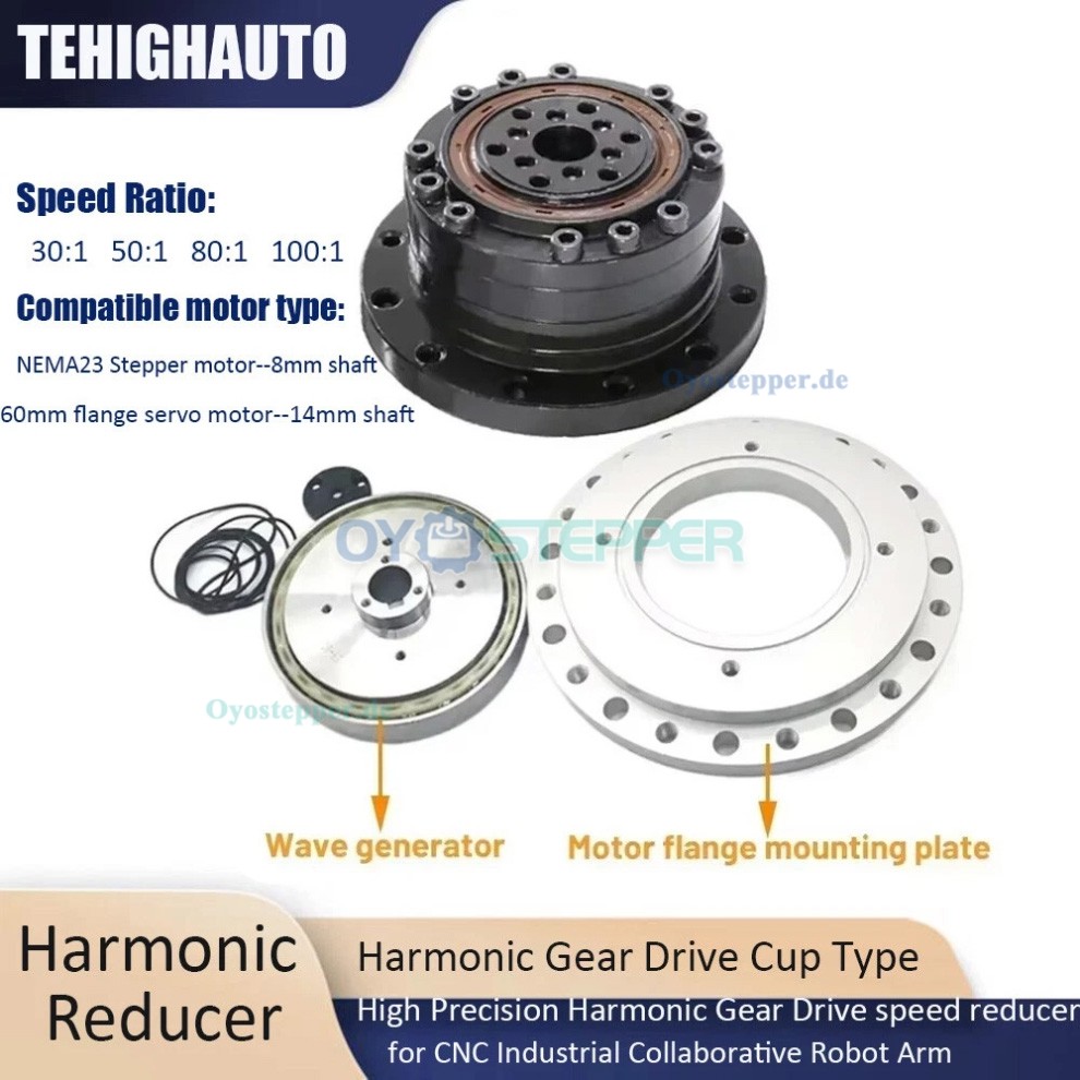 ZXS20-Serie Harmonic-Drive-Getriebe 30:1 bis 100:1, f&uuml;r Schrittmotor / Servomotoren