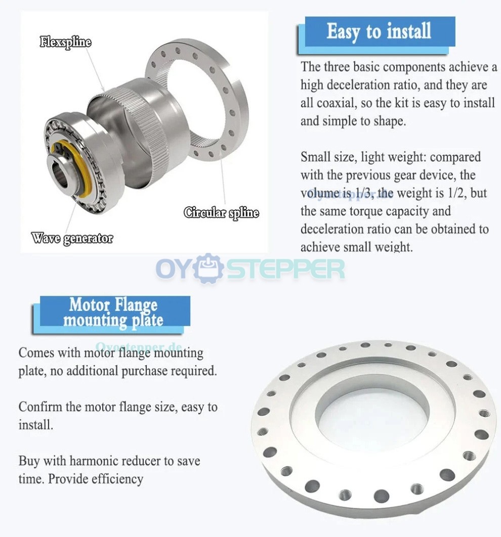 ZXF-Serie Harmonic-Drive-Getriebe,&Uuml;bersetzungsverh&auml;ltnis 31:1 bis 160:1, f&uuml;r Schrittmotor / Servomotoren, CNC-Roboterarme