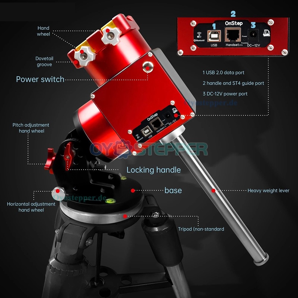 JUWEI-17 parallaktische Harmonic Drive Montierung f&uuml;r astronomische Teleskope und Theodolite
