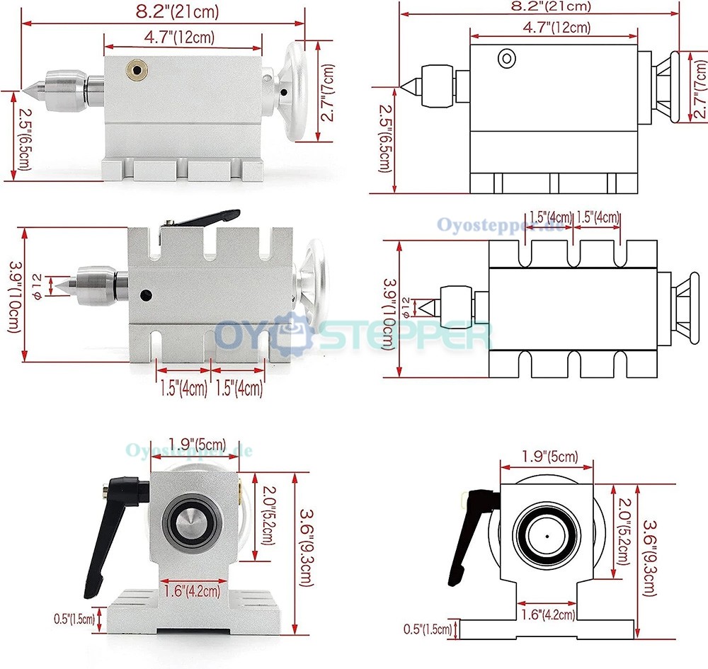 CNC Drehachse als 4. Achse mit 80mm/100mm Spannfutter K11-100 Teilapparat und DM556S Schrittmotortreiber CNC Drehachse als 4. Achse mit 80mm/100mm Spannfutter K11-100 Teilapparat und DM556S Schrittmotortreiber