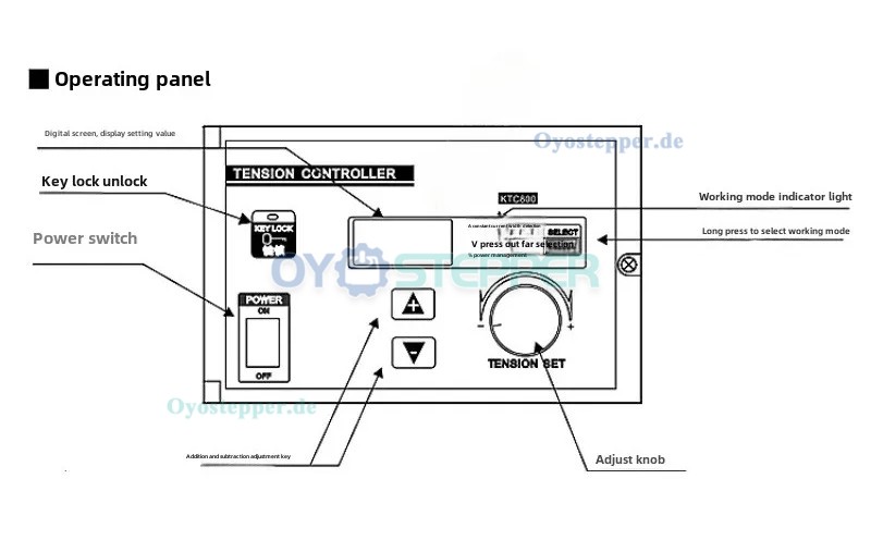 KTC800A Manueller Magnetpulver-Zugkraftregler 0&ndash;24V 4A f&uuml;r Magnetpulverbremsen/Magnetpulverkupplung