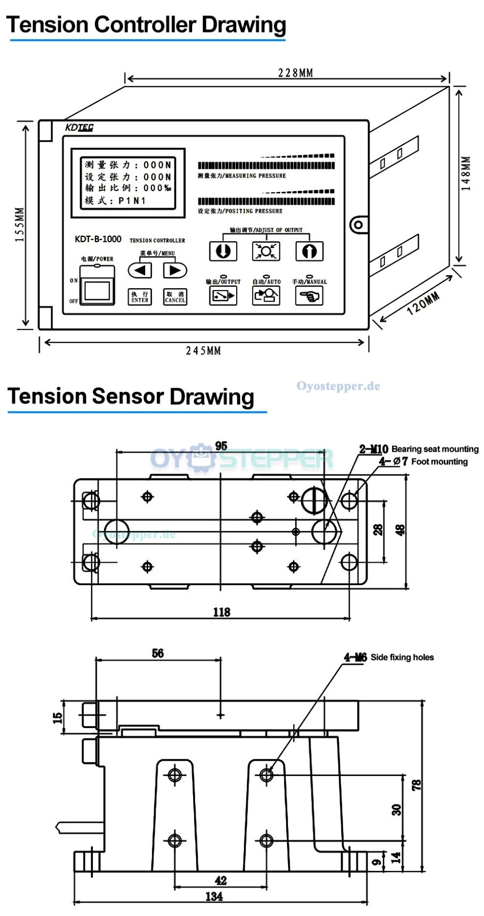 KDT-B-1000 Digitaler Automatischer Zugspannungsregler f&uuml;r Magnetpulverbremsen/Magnetpulverkupplung