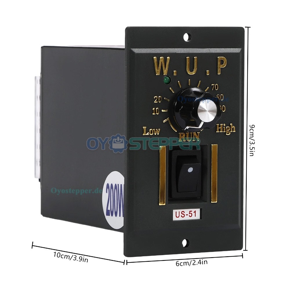 WUP AC Induktionsgetriebemotor 200W &Uuml;bersetzung 30:1 36Nm reversierbar mit Drehzahlregler