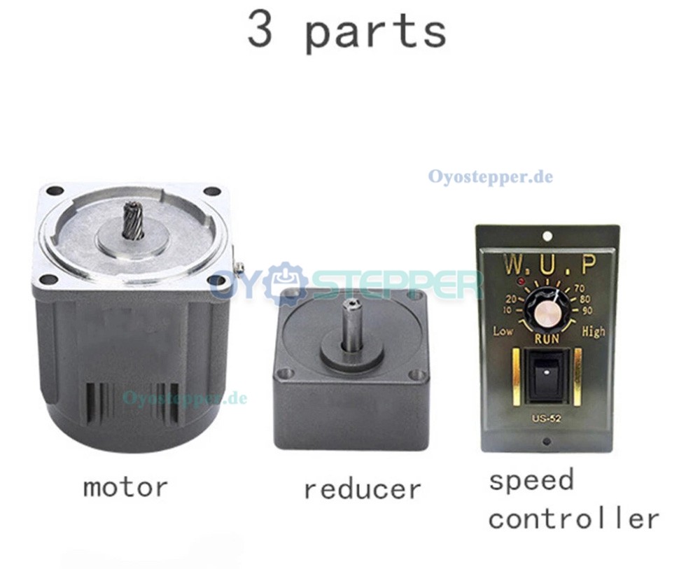 WUP AC Induktionsgetriebemotor 25W Übersetzung 10:1 135U/min reversierbar mit Drehzahlregler WUP AC Induktionsgetriebemotor 25W Übersetzung 10:1 135U/min reversierbar mit Drehzahlregler