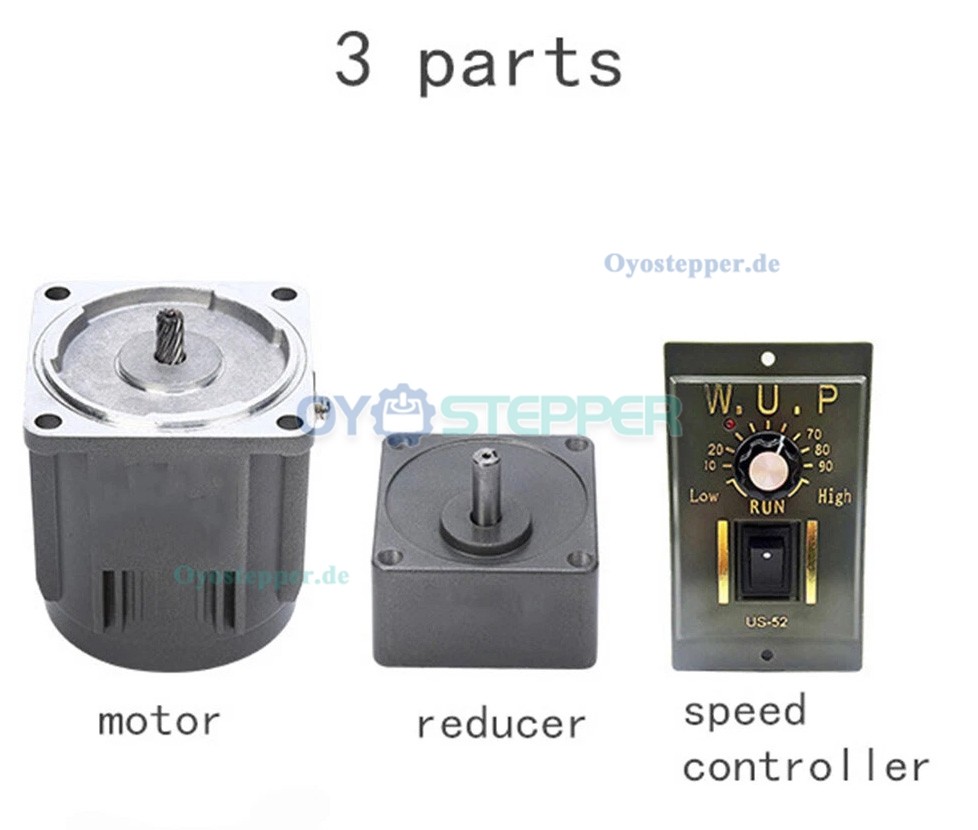WUP AC Induktionsgetriebemotor 40W Übersetzung 15:1 3,8Nm drehzahlregelbar mit Drehzahlregler WUP AC Induktionsgetriebemotor 40W Übersetzung 15:1 3,8Nm drehzahlregelbar mit Drehzahlregler