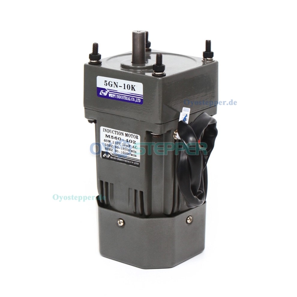WUP AC Induktionsgetriebemotor 60W Übersetzung 10:1 3,8Nm 135U/min reversierbar mit Drehzahlregler WUP AC Induktionsgetriebemotor 60W Übersetzung 10:1 3,8Nm 135U/min reversierbar mit Drehzahlregler