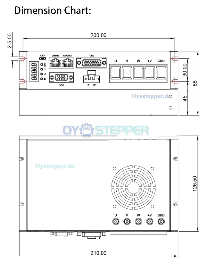 MCAC8A0 Digitaler Servo-Controller, 3-Phasen, 24–110V, 100A, 1000W für 110 / 130 mm Servomotor