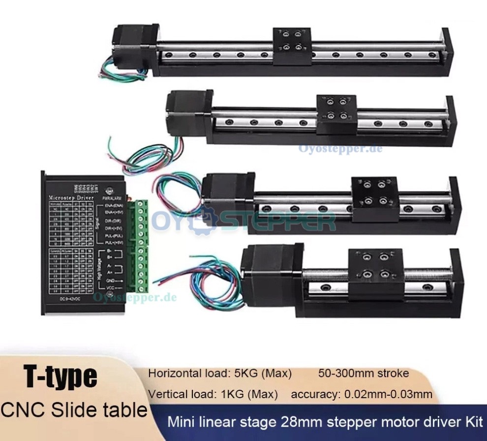 Motorisierte CNC-Trapezgewindeschlitten mit Nema 11 Schrittmotor