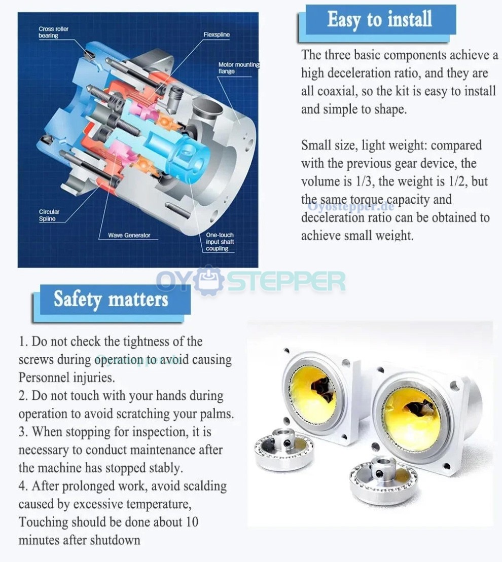 MINIS/MINIF-Serie, &Uuml;bersetzungsverh&auml;ltnis 30:1/50:1/100:1, Mikro-Harmonisches-Getriebe, Untersetzungsgetriebe