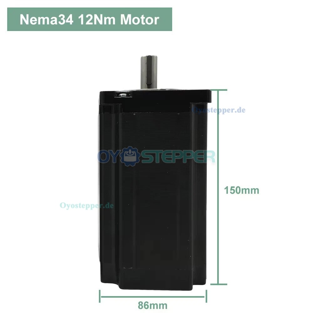 NEMA 34 86 mm Schrittmotor 4,5Nm/8,5Nm/12Nm 3 Phasen 1,8&deg;f&uuml;r CNC-Fr&auml;smaschinen und -Router