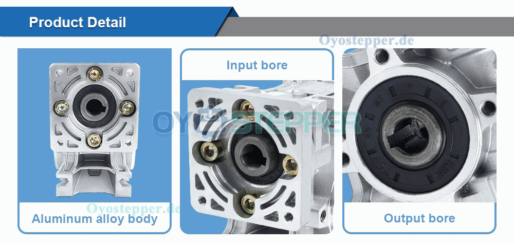 NMRV030 Schneckengetriebe 5:1 / 10:1 / 20:1 / 30:1 / 50:1 für NEMA 23 Schrittmotor / Servomotor