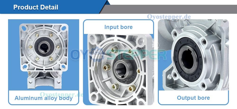 NMRV050 Schneckengetriebe, Übersetzung 5:1 / 10:1 / 20:1 für NEMA 42 Schrittmotor