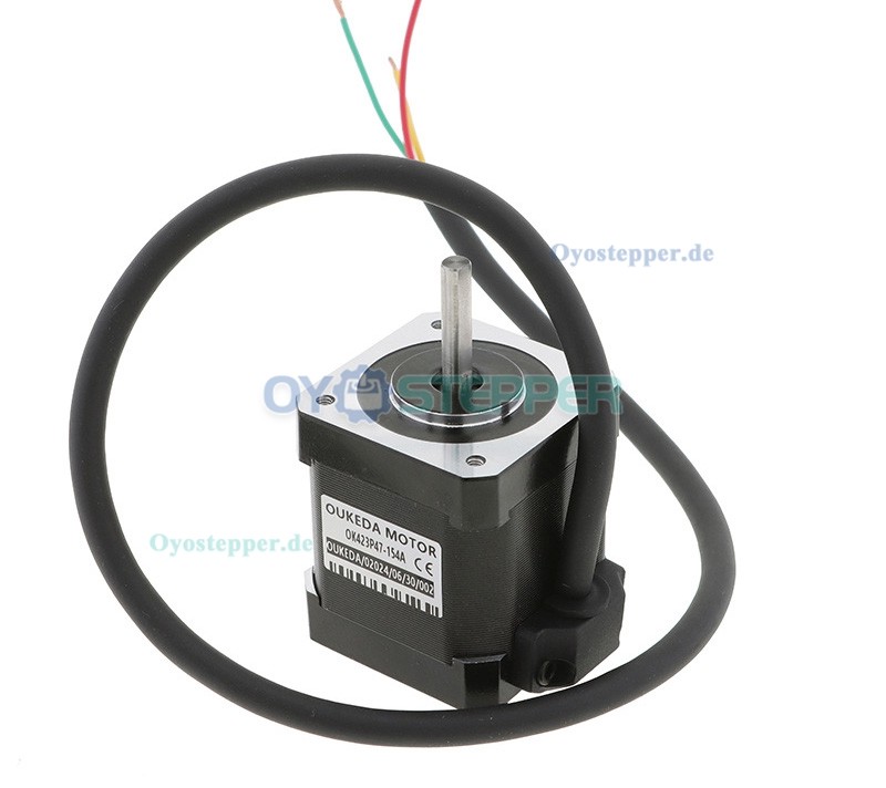 OUKEDA NEMA 17 Schrittmotor, 1,2°, 32 Ncm, 3-Phasen, 1,5A, 5,4V DC, D-Cut, 42 × 42 mm