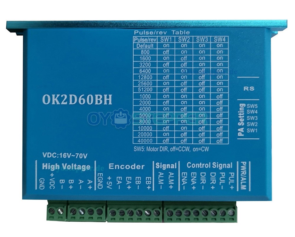 OUKEDA Nema 23 Closed-Loop-Schrittmotor mit Treiber-Kit und Encoder, 2-phasig, 2,0 Nm, 1,8 Grad