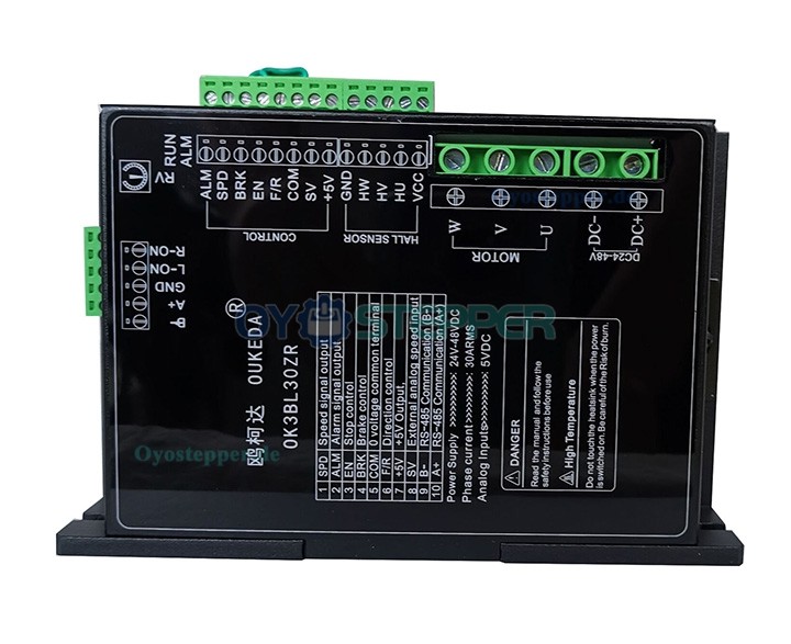 Oukeda Bürstenloser Gleichstrommotor und BLDC-Treiber-Kit 95,55 Ncm 300W 24V/48V 3000 U/min Drehstrom