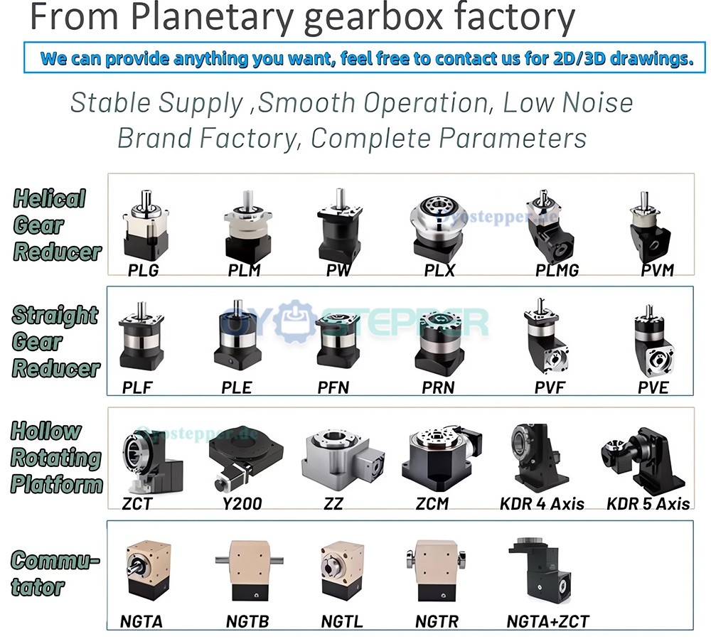 Planetengetriebe mit Hohlbohrung und Abtrieb für NEMA 23, 34 Schrittmotoren und 80/110/130/180mm Servomotoren Planetengetriebe mit Hohlbohrung und Abtrieb für NEMA 23, 34 Schrittmotoren und 80/110/130/180mm Servomotoren