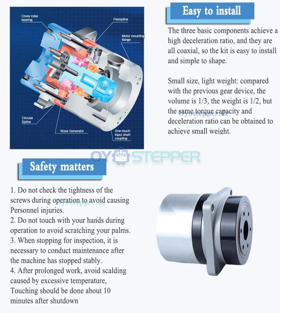 PG-Serie,Harmonisches-Getriebe, &Uuml;bersetzungsverh&auml;ltnis 50/80/100:1, Untersetzungsgetriebe, 20 Bogensekunden