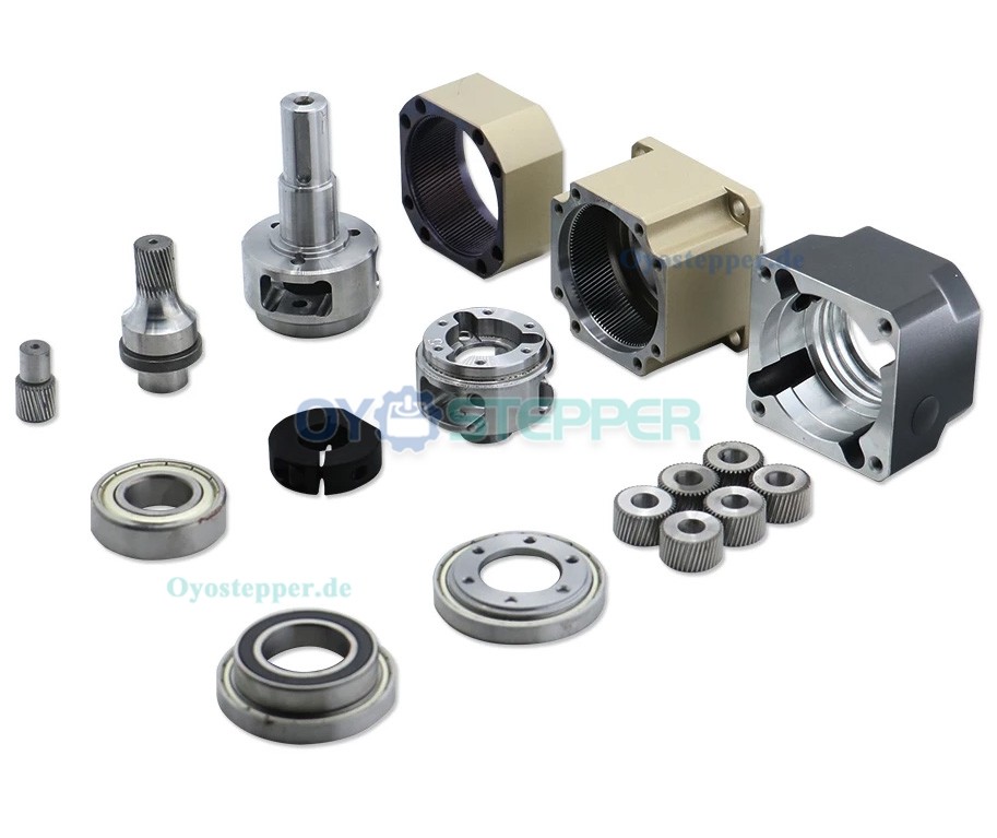 Planetengetriebe mit Schrägverzahnung für NEMA 23/24 Schrittmotor, 16mm Welle