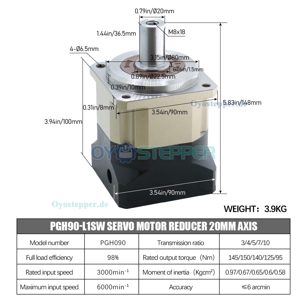 Hochleistungs-Planetengetriebe mit Schrägverzahnung für NEMA 34 Schrittmotor / 80–130mm Servomotor