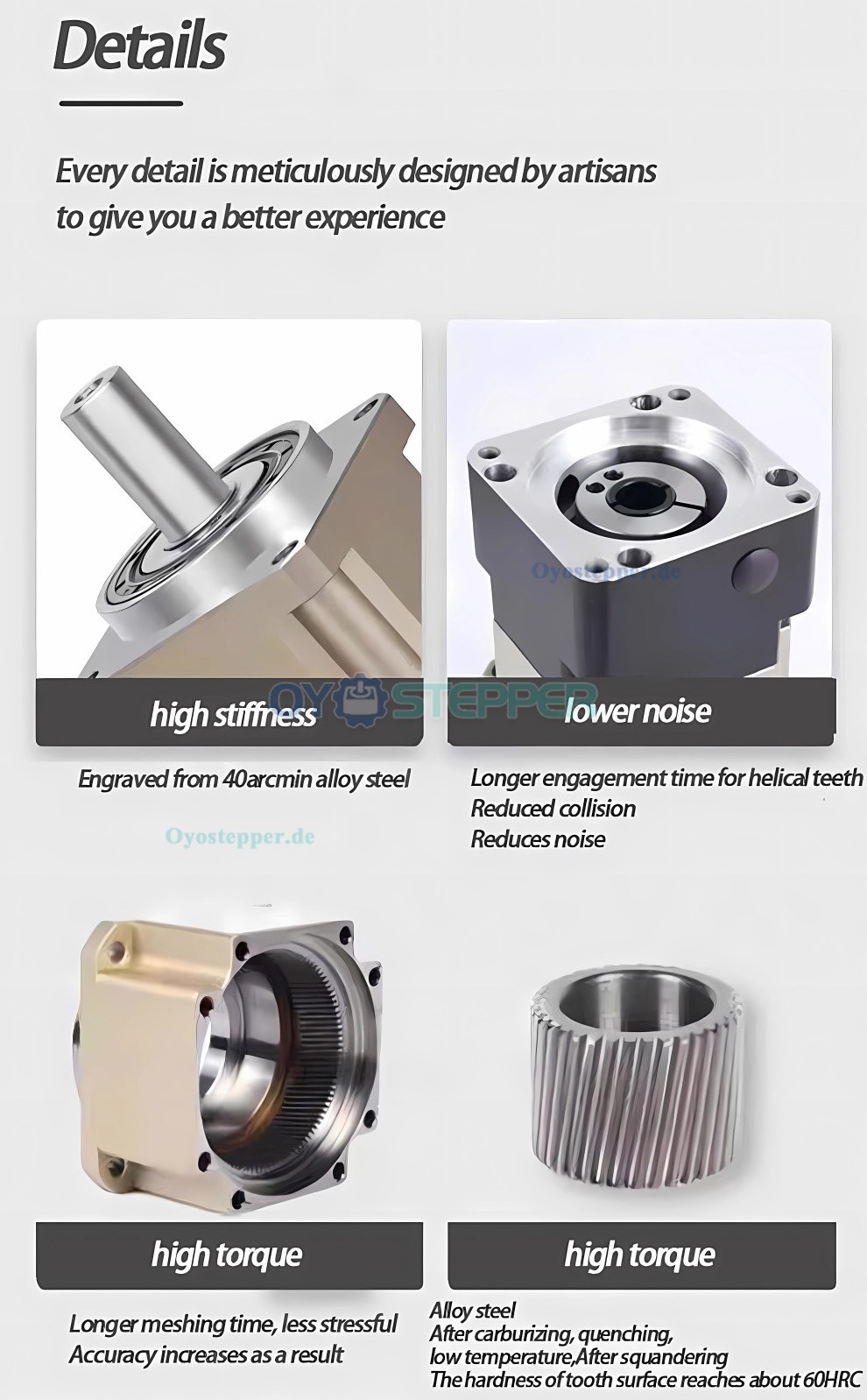 PLG042 Schrägverzahntes Planetengetriebe für NEMA 17 Schrittmotoren / 40mm Servomotoren PLG042 Schrägverzahntes Planetengetriebe für NEMA 17 Schrittmotoren / 40mm Servomotoren