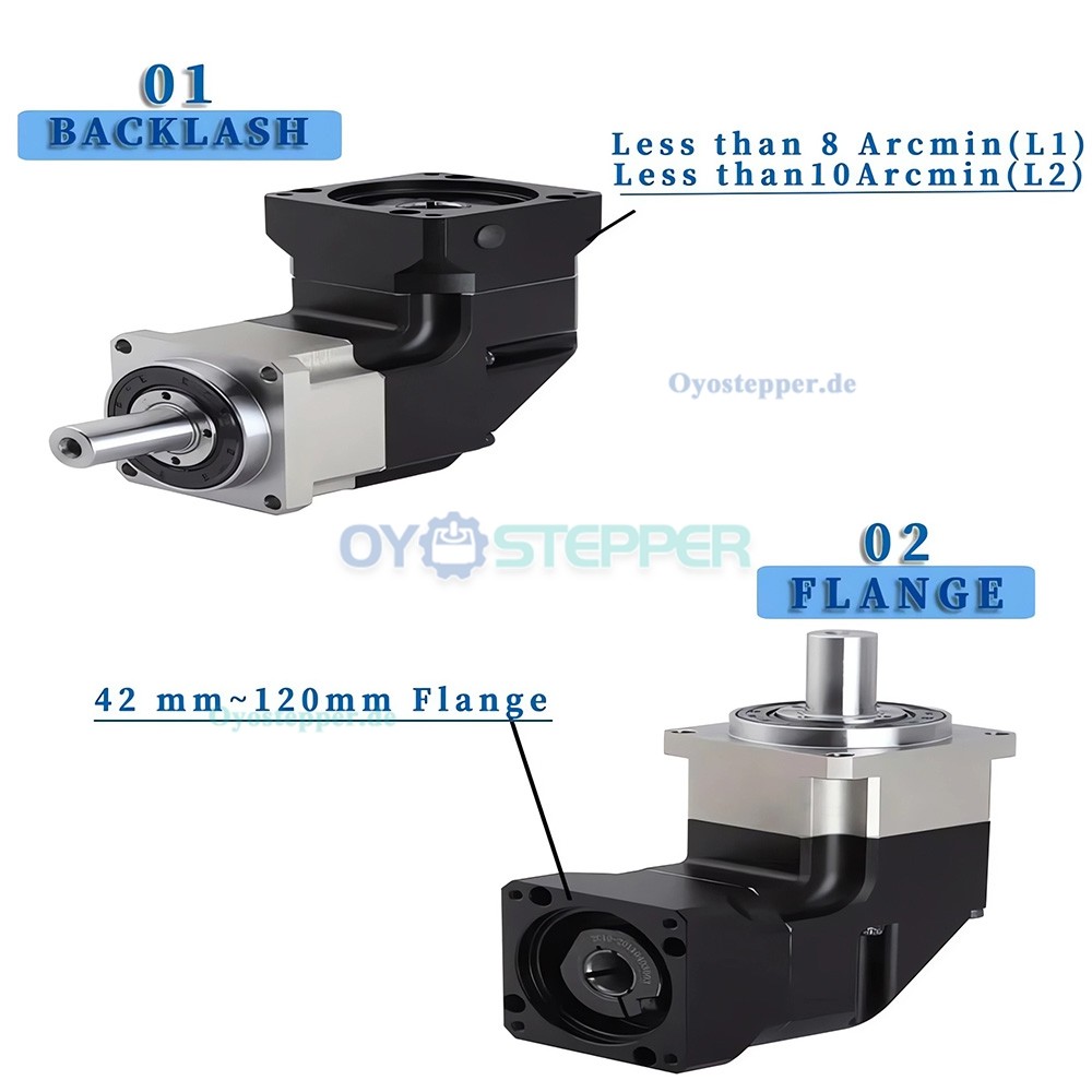 PLMG042 Winkel-Planetengetriebe 90&deg; f&uuml;r Nema 17 Schrittmotor / 40mm Servomotor