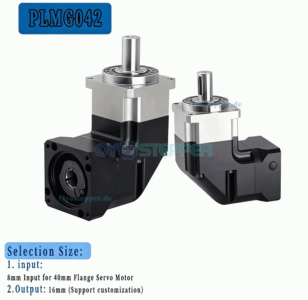 PLMG042 Winkel-Planetengetriebe 90&deg; f&uuml;r Nema 17 Schrittmotor / 40mm Servomotor