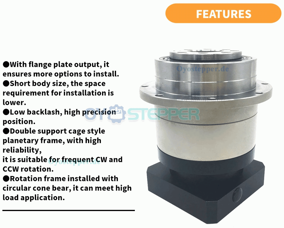 Schrägverzahntes Planetengetriebe für NEMA 23 Schrittmotor / 60mm Servomotor
