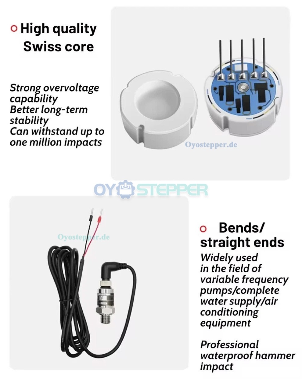 PT506 G1/4 IP68 24V Druckmessumformerkabel,Drucktransmitterstecker f&uuml;r Wasser,Gas und Hydraulik