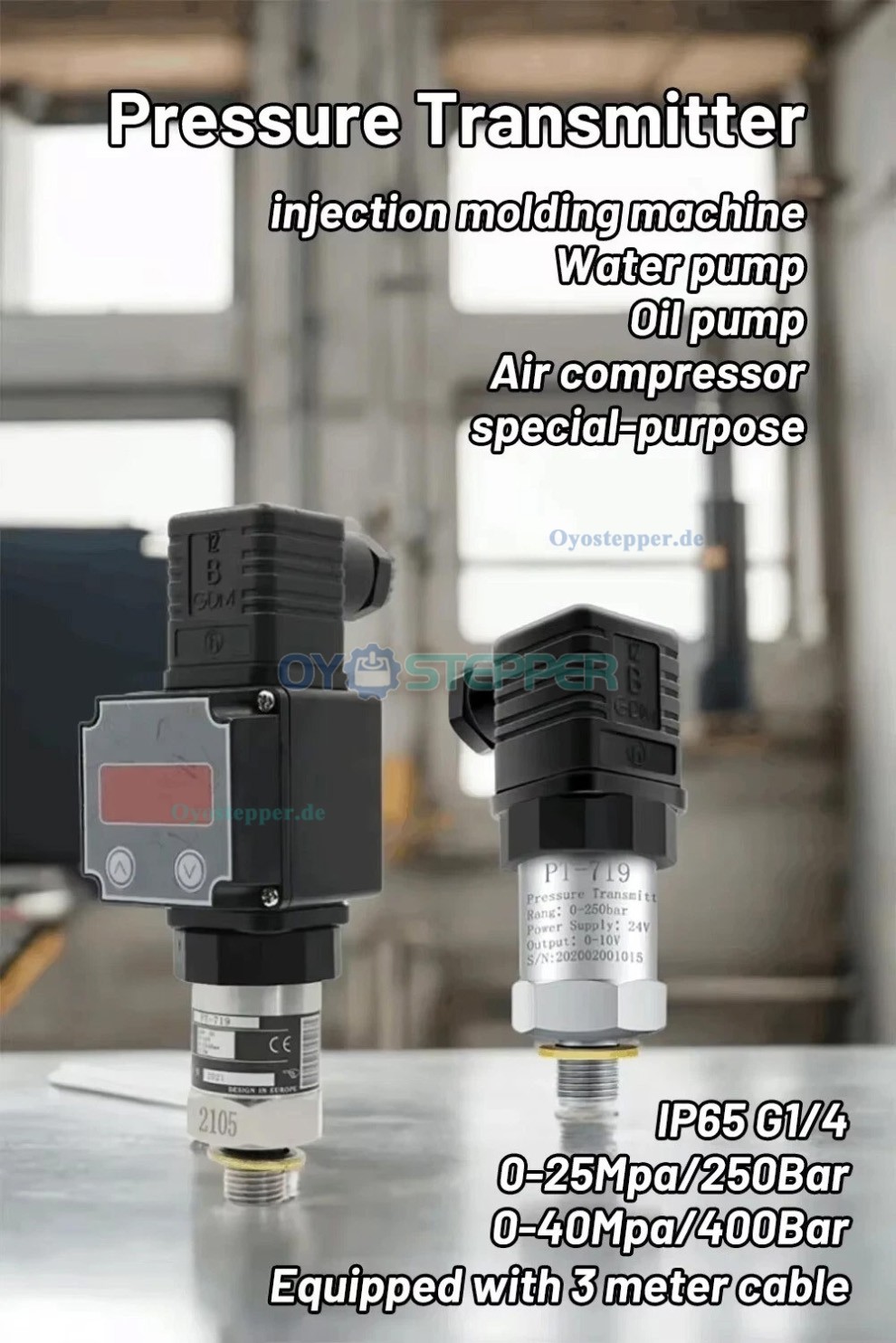 PT-719 IP65 Industrieller Hydraulikdrucksensor,Druckmessumformer,0&ndash;10V, 4&ndash;20mA