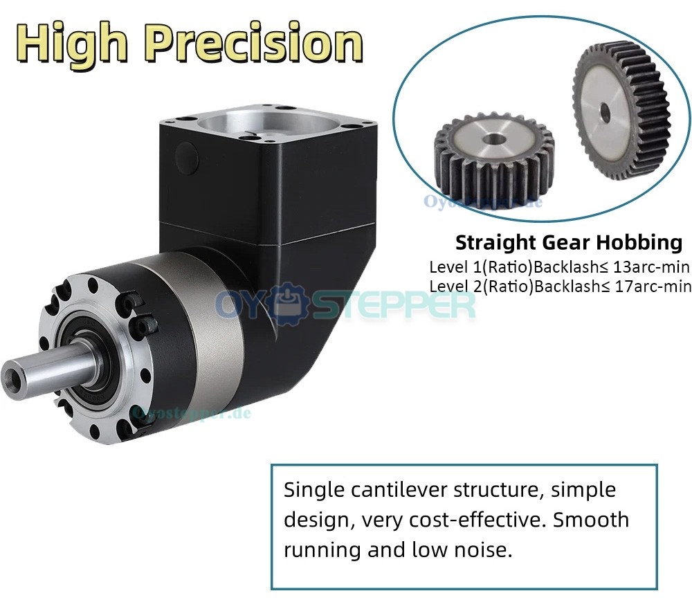 PVE060 Winkel-Planetengetriebe 90&deg; f&uuml;r Nema 23 Schrittmotor / 60mm Servomotor