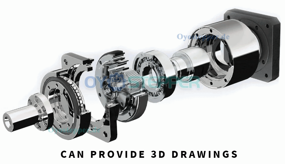 Schrägverzahntes Planetengetriebe für NEMA 23 Schrittmotor / 60mm Servomotor