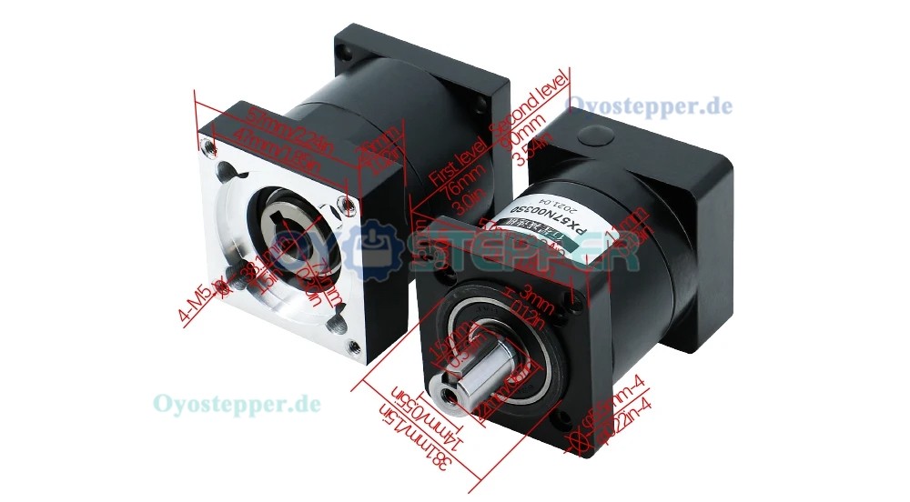 PX57 Planetengetriebe / Geschwindigkeitsreduzierer für NEMA 23 Schrittmotor,8mm Eingangswelle