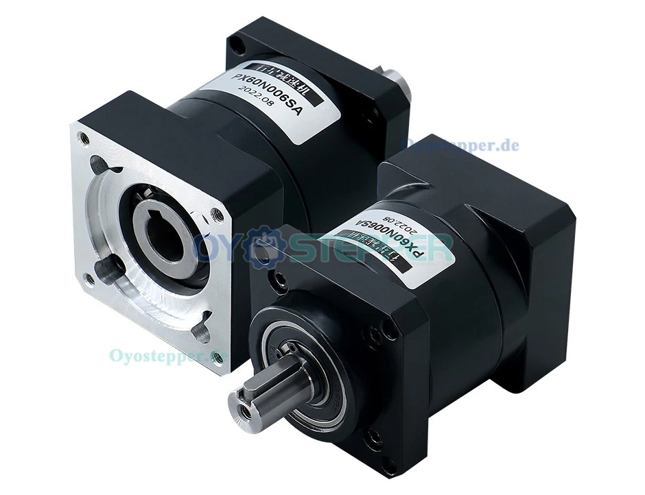 Planetengetriebe PX60, Untersetzung 4 / 6 / 10 / 16 / 24 / 36 / 64 / 96 / 144 / 216, max. 40 Nm passend für NEMA 24 (60mm) Schrittmotor