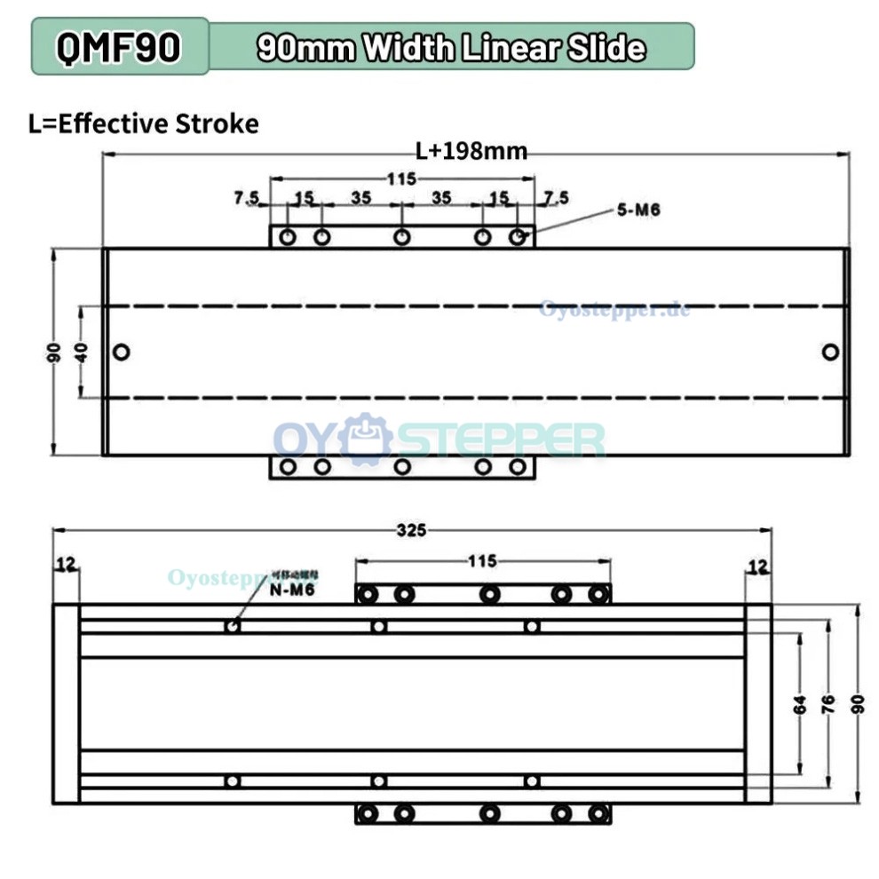 QMF90 Vollständig abgedichteter Linearführungs Schlitten mit Kugelgewindetrieb (10-70 kg) QMF90 Vollständig abgedichteter Linearführungs Schlitten mit Kugelgewindetrieb (10-70 kg)