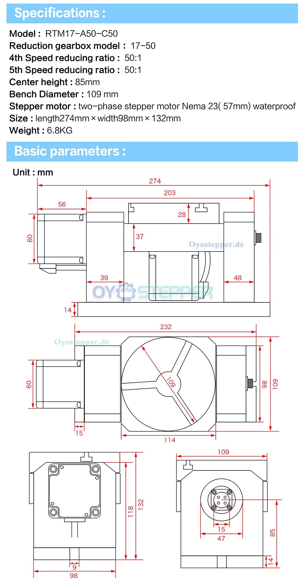 CNC A/C Drehachse als 5. Achse mit Harmonic Drive Getriebe Baugröße 17 Übersetzung 50:1 CNC A/C Drehachse als 5. Achse mit Harmonic Drive Getriebe Baugröße 17 Übersetzung 50:1