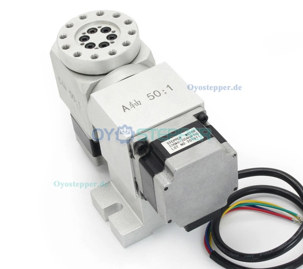 CNC A/C Drehachse als 5. Achse mit Harmonic Drive Getriebe 50:1 und NEMA23 Schrittmotor
