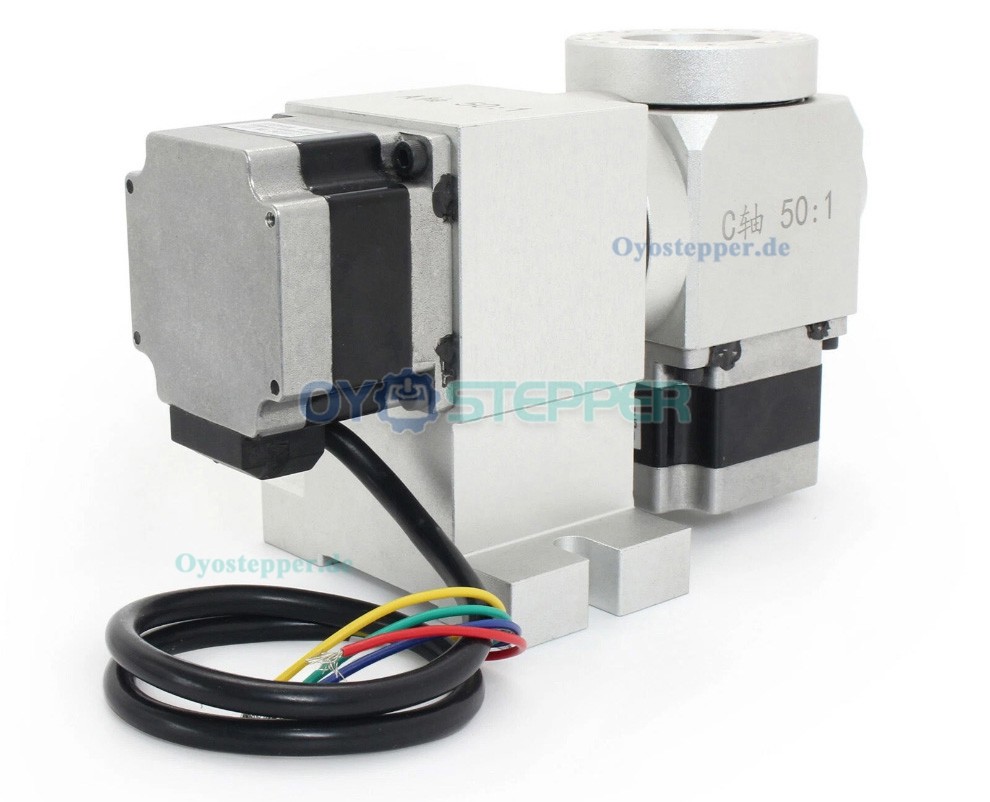 CNC A/C Drehachse als 5. Achse mit Harmonic Drive Getriebe 50:1 und NEMA23 Schrittmotor