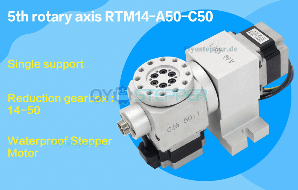 CNC A/C Drehachse als 5. Achse mit Harmonic Drive Getriebe 50:1 und NEMA23 Schrittmotor
