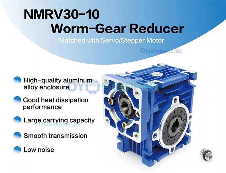 NMRV030 Schneckengetriebe, Übersetzung 10:1 / 15:1 / 20:1 / 25:1 / 30:1 / 40:1 für NEMA 23 Schrittmotor / Servomotor
