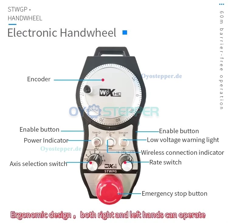 STWGP kabelloses 6 Achsen MPG Handrad mit Empf&auml;nger f&uuml;r CNC Maschinen