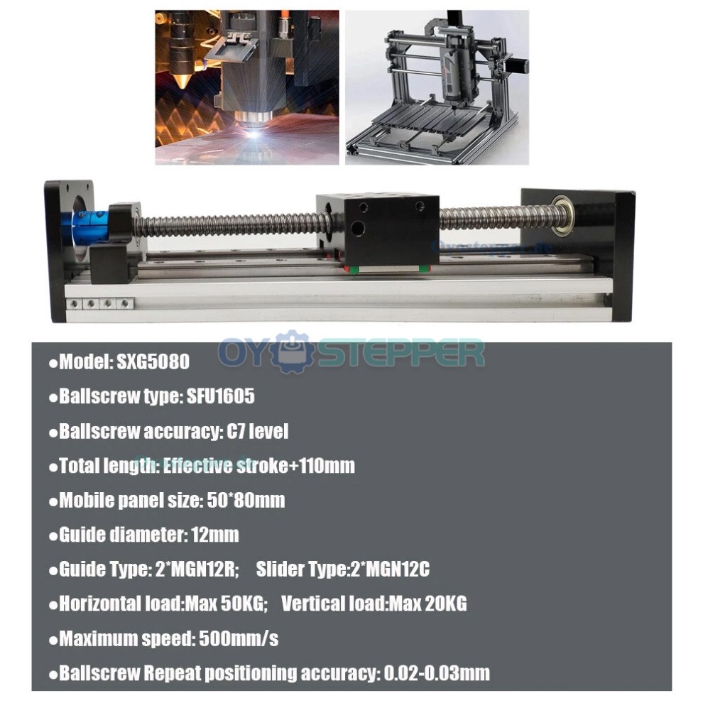 SXG5080 Manueller Linearführungs Schlitten mit Kugelgewindetrieb und Handrad SXG5080 Manueller Linearführungs Schlitten mit Kugelgewindetrieb und Handrad
