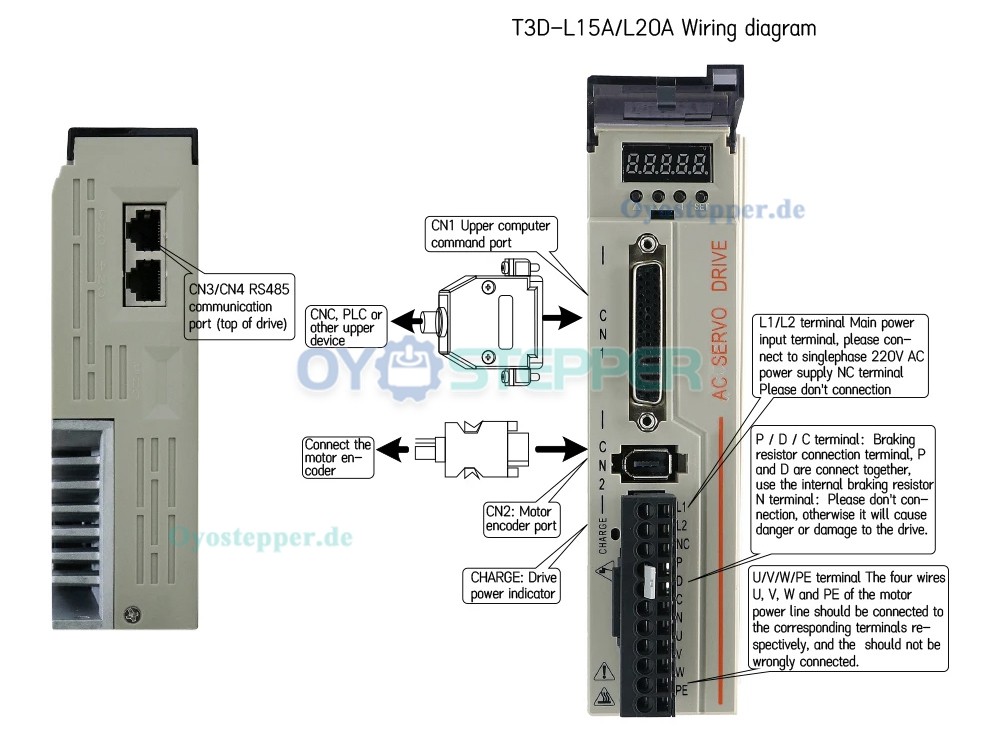 400W / 600W / 750W / 1000W AC-Servomotor & Treiber-Set – 110V / 220V, 1,27–3,8 Nm für CNC-Graviermaschine